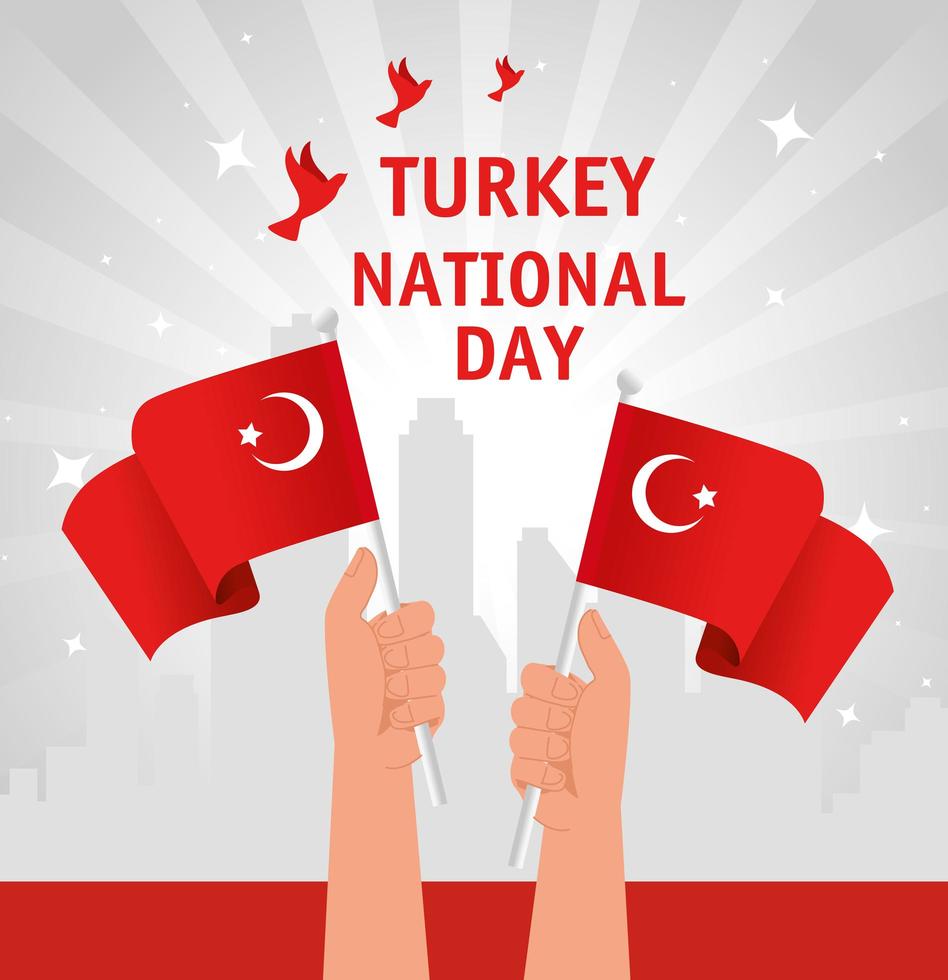 29 October, Turkish republic day with flags vector