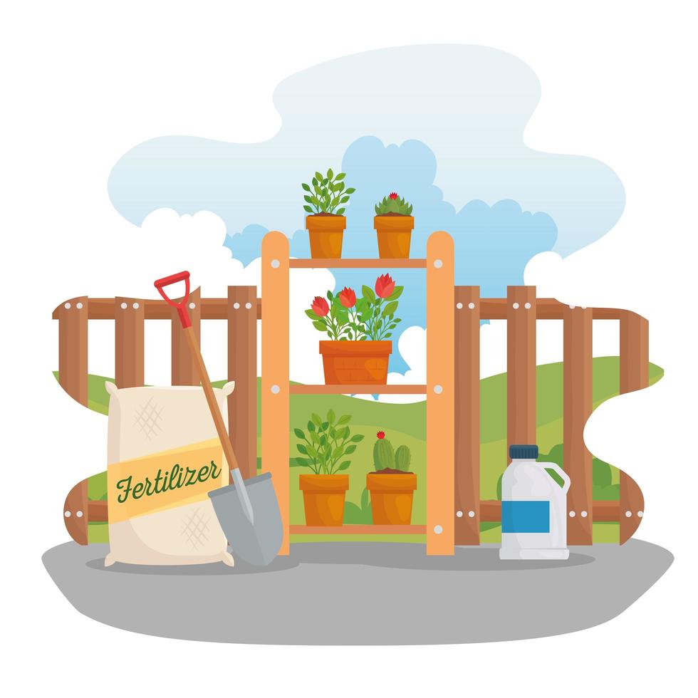 Gardening supplies vector design