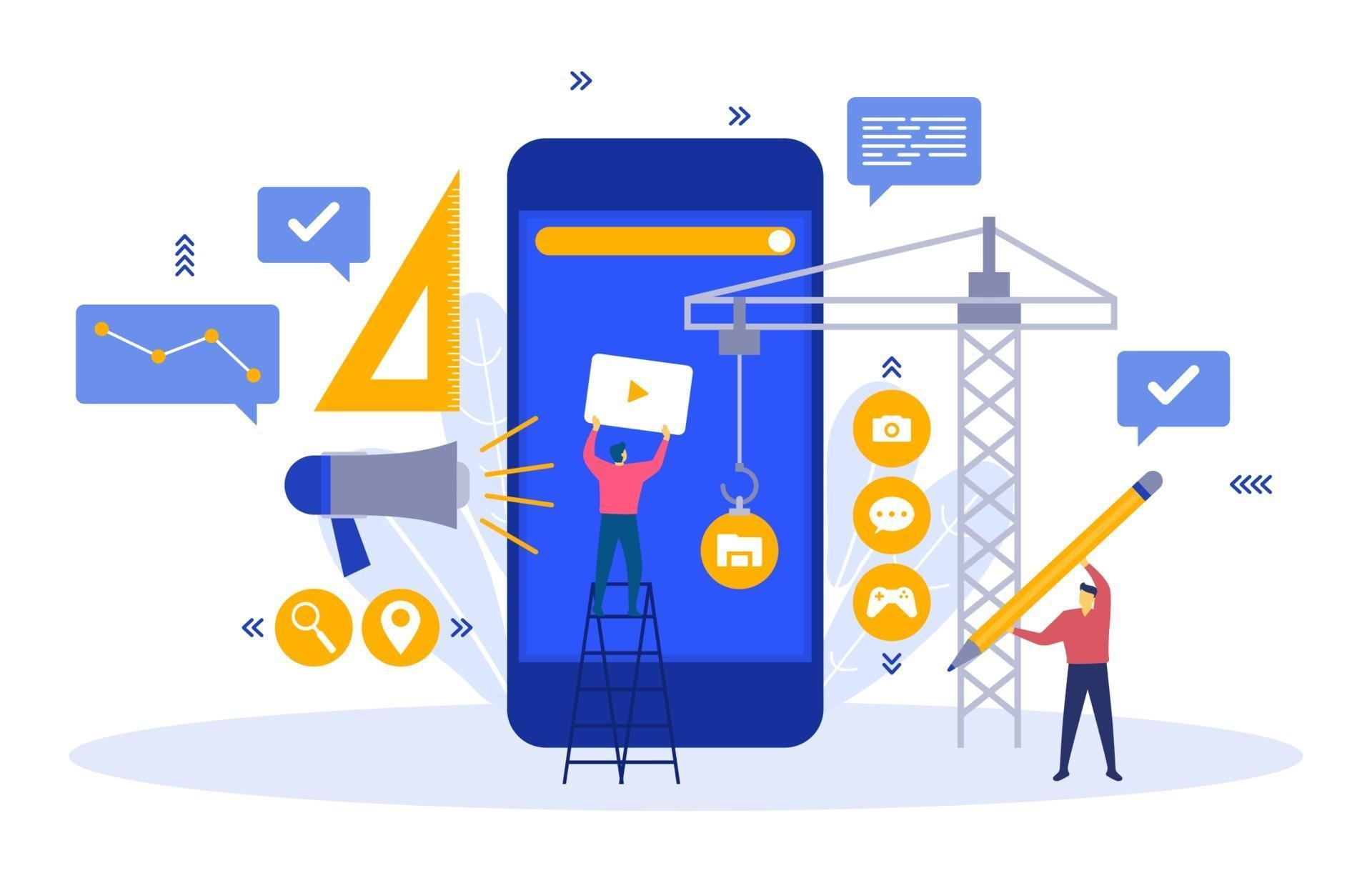 Programmers Developing Mobile App Flat Design Illustration 2045714 ...