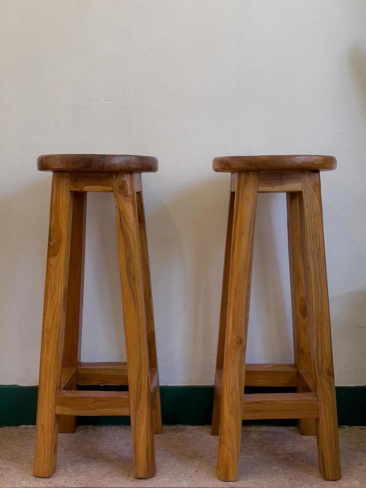 Wooden chair on white background photo