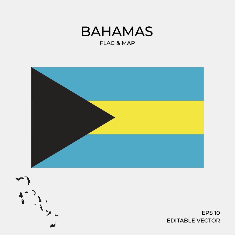 Bahamas map and flag vector