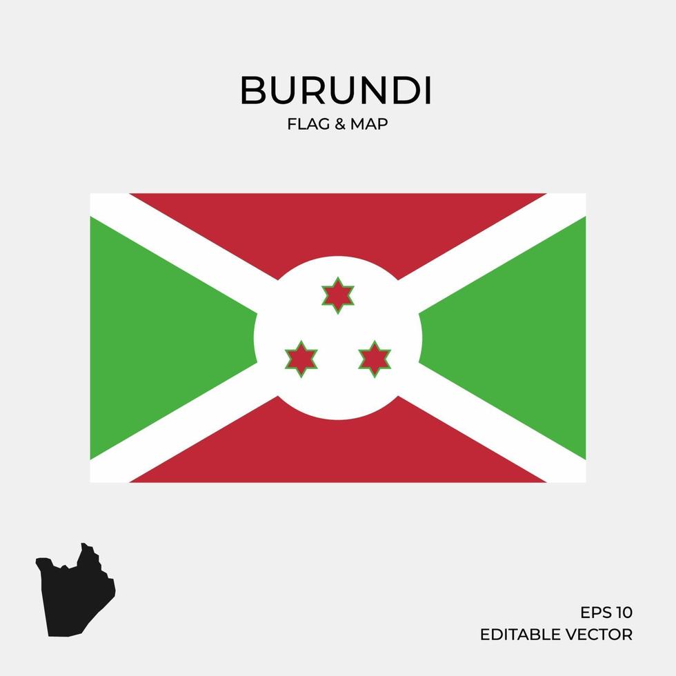 mapa y bandera de burundi vector