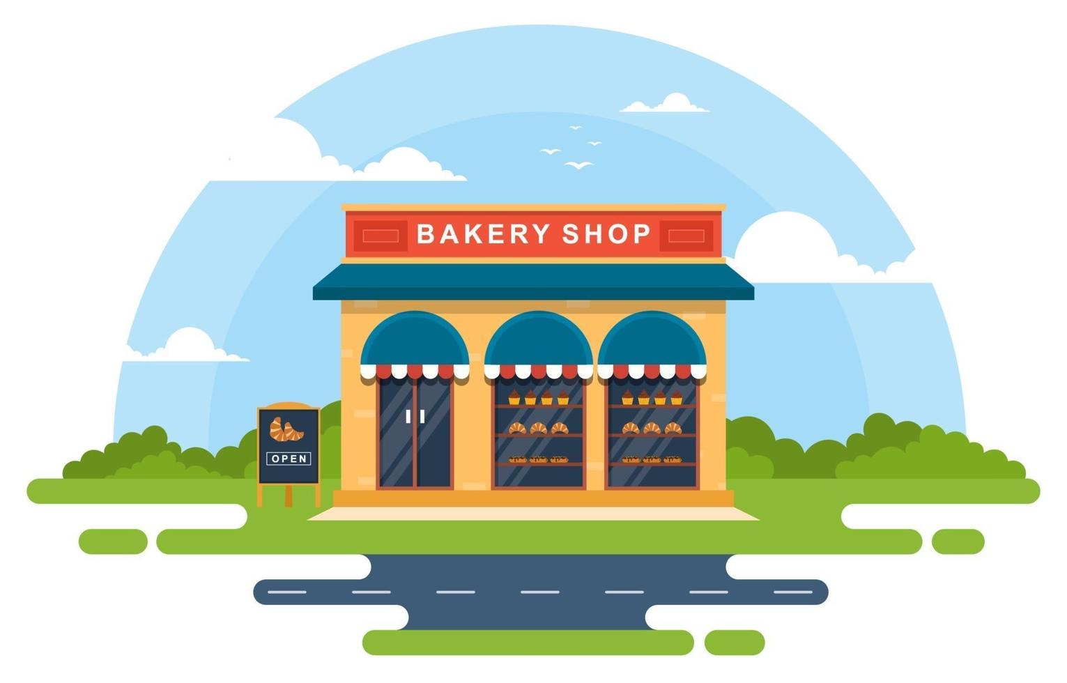 Fancy Bakery Shop in Park vector