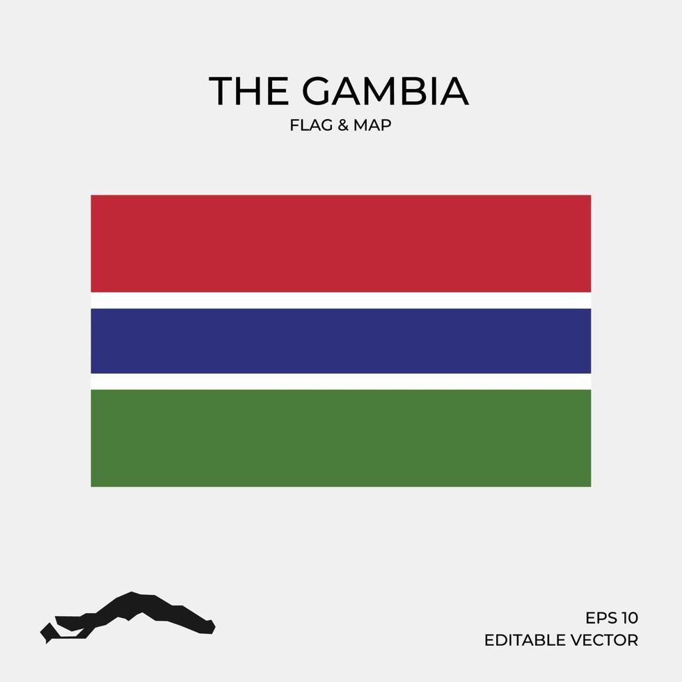 The Gambia map and flag vector
