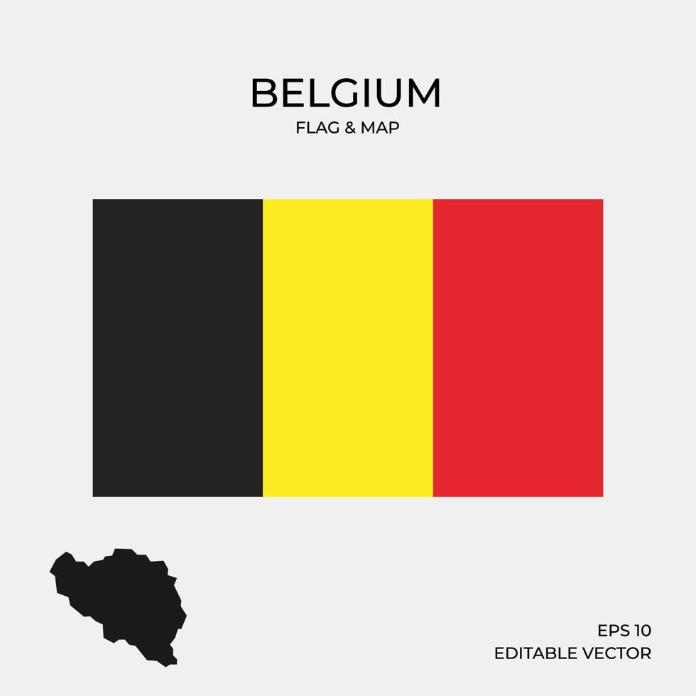 Belgium map and flag vector