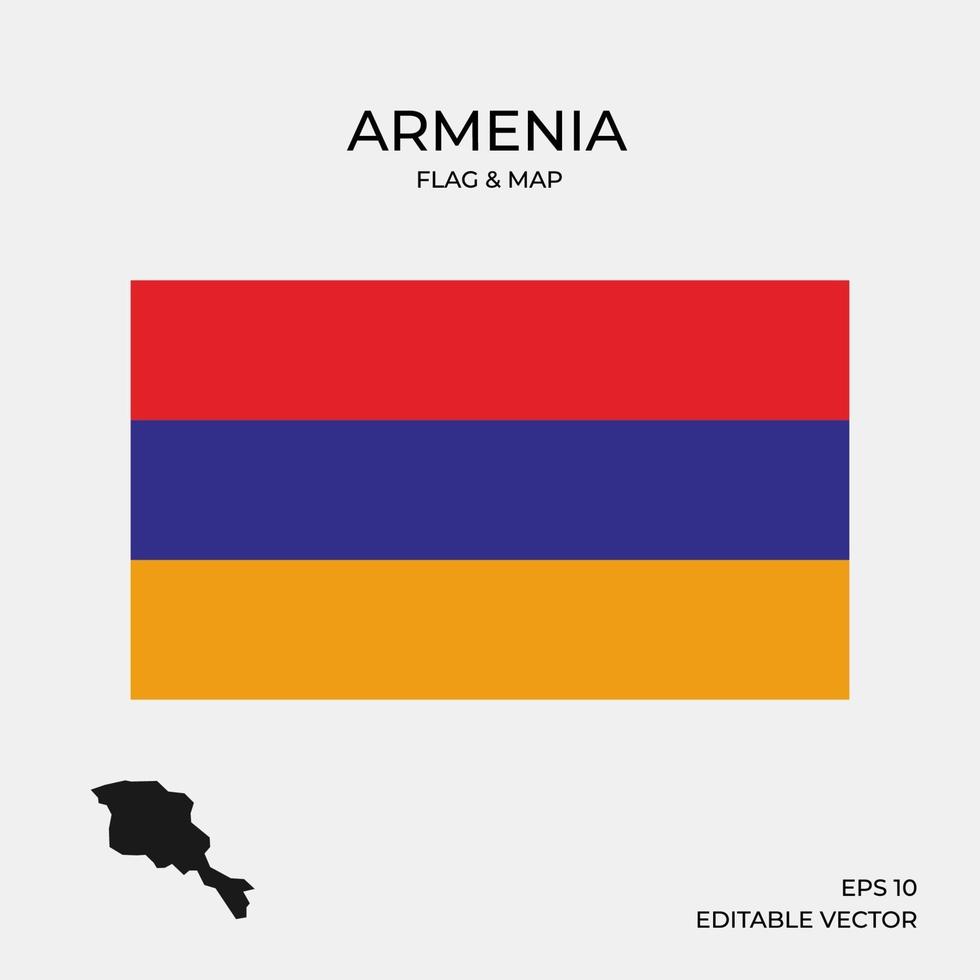 Armenia map and flag vector
