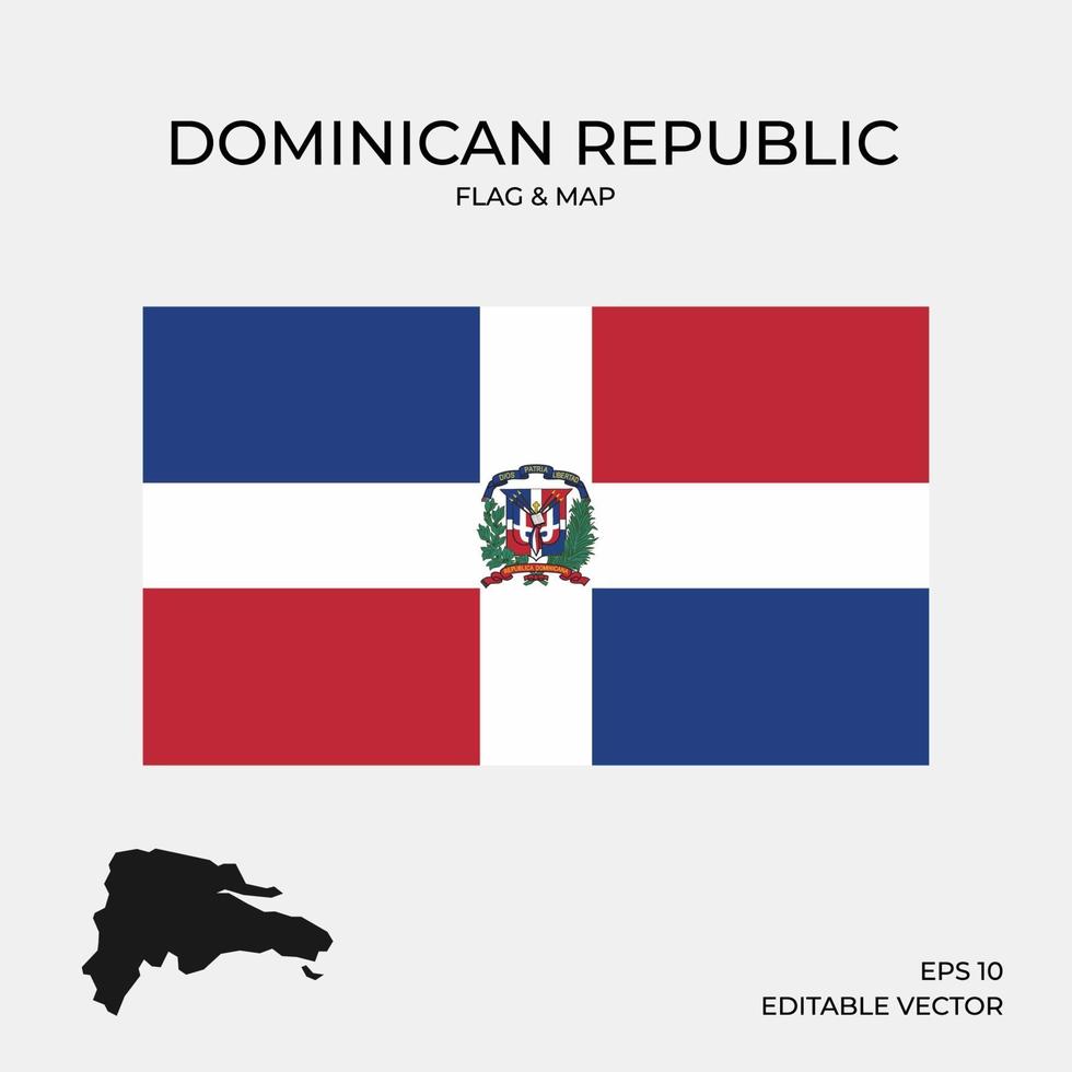 dominican republic map and flag vector