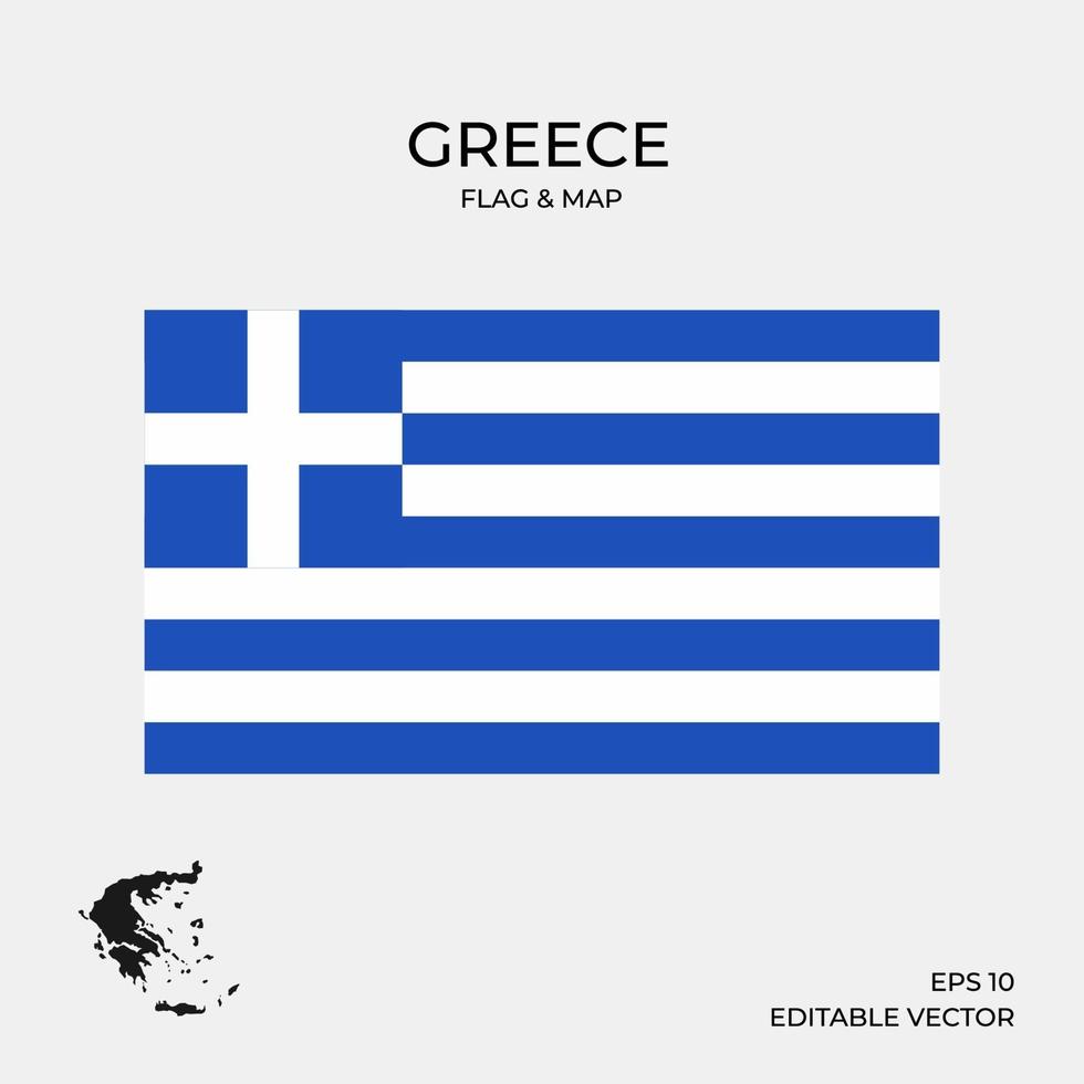 mapa y bandera de grecia vector