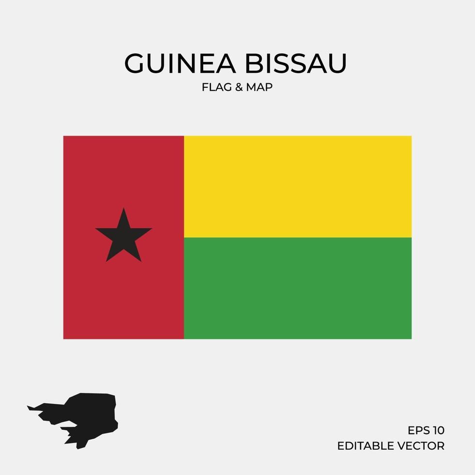 Guinea bissau map and flag vector