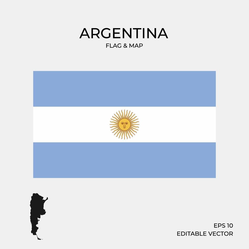 bandera argentina y mapa vector