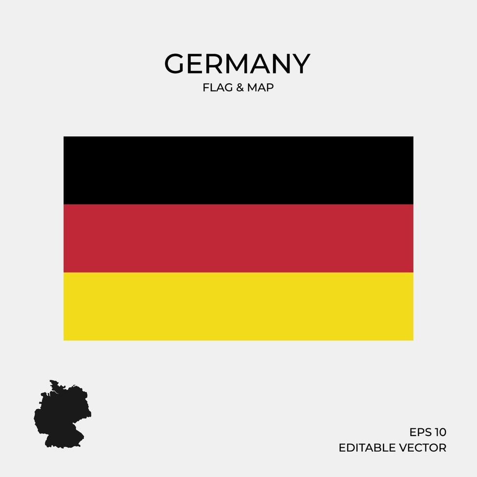 Germany flag and map vector
