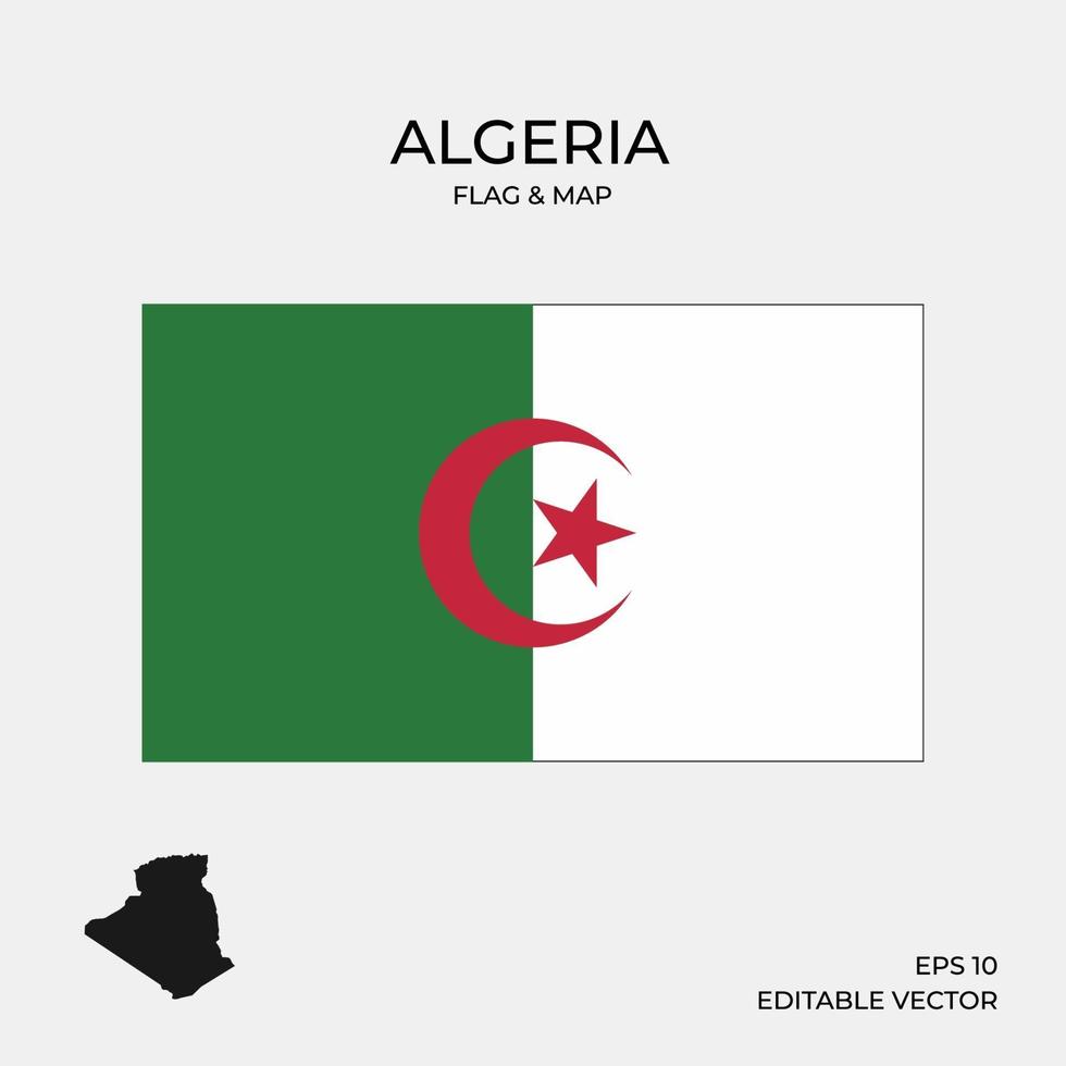 bandera de argelia y mapa vector