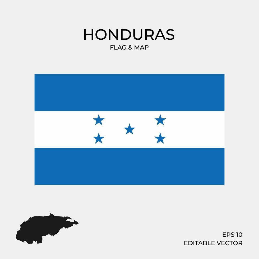 mapa y bandera de honduras vector