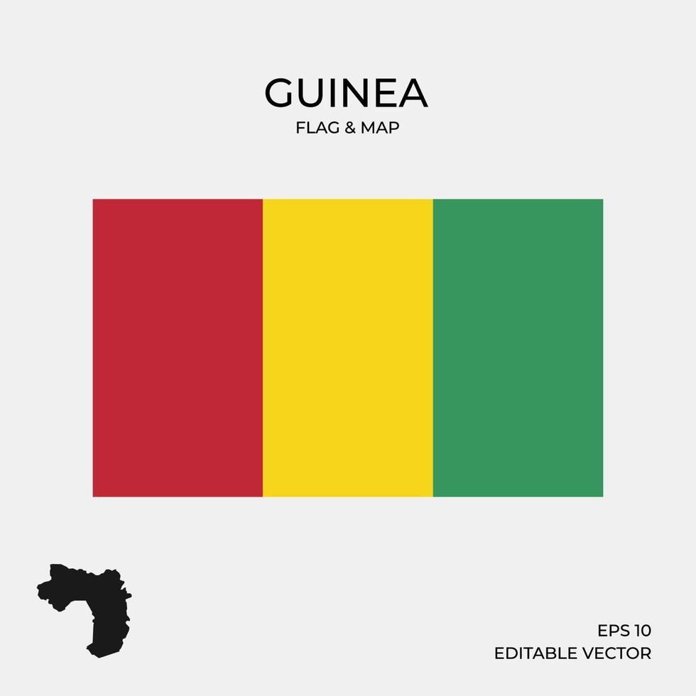 bandera de guinea y mapa vector