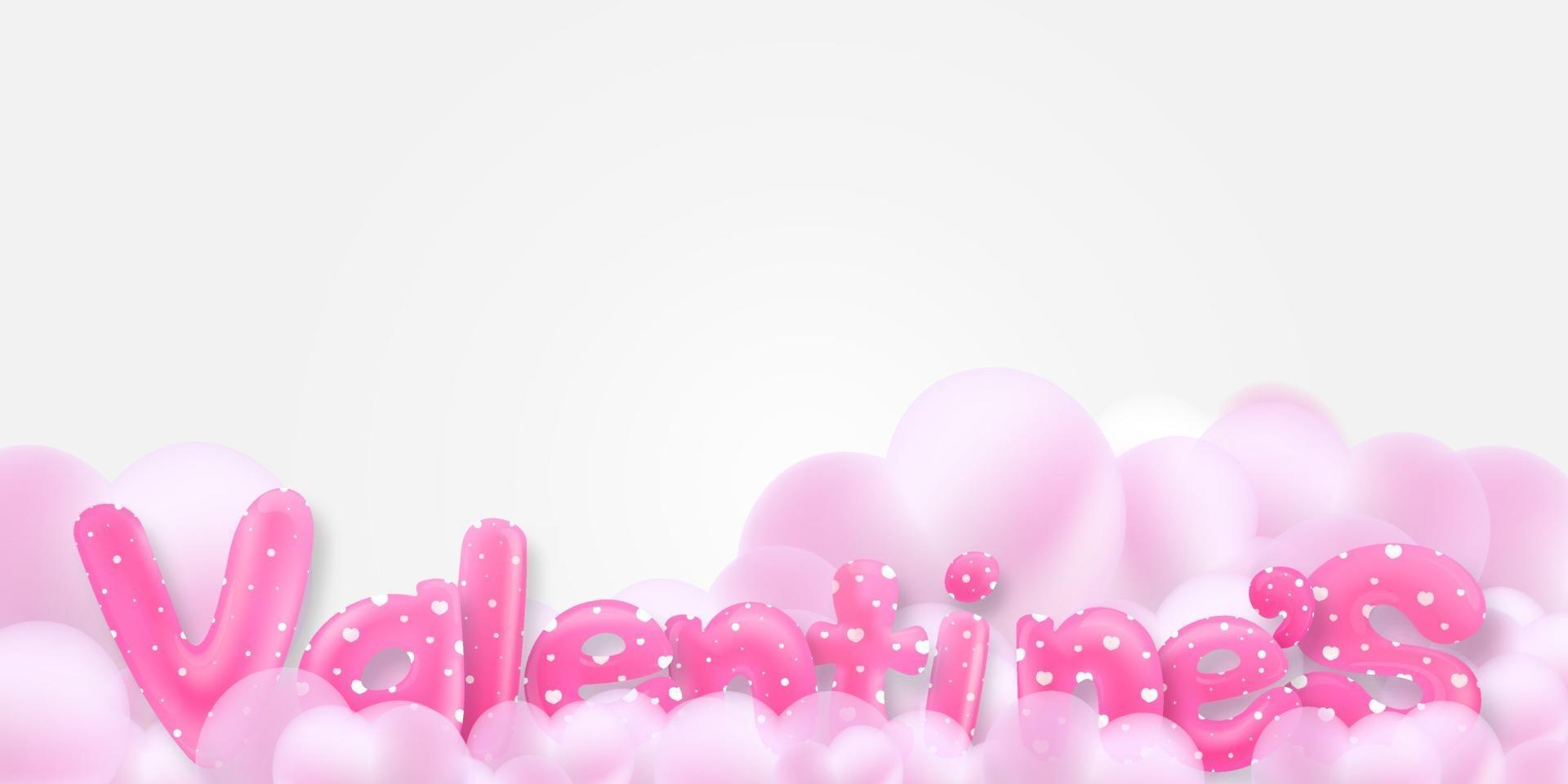 ballons blancs roses, modèle de conception de concept de confettis vacances  happy valentines day, illustration vectorielle de fond célébration. 2046629  Art vectoriel chez Vecteezy