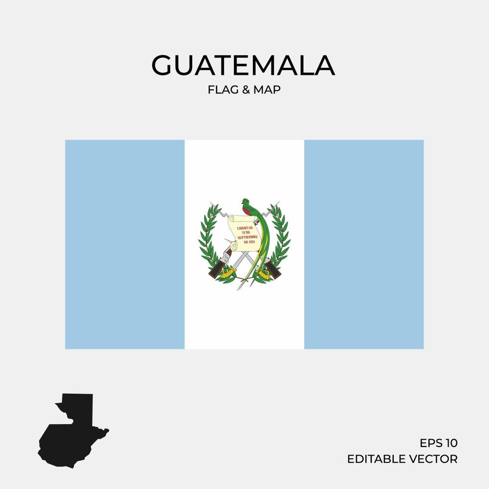bandera de guatemala y mapa vector