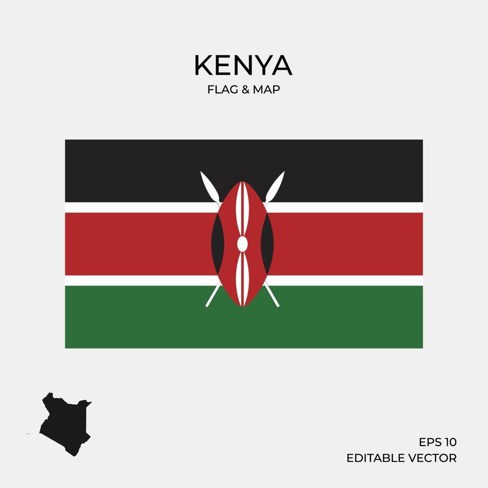 kenya map and flag 2046073 Vector Art at Vecteezy