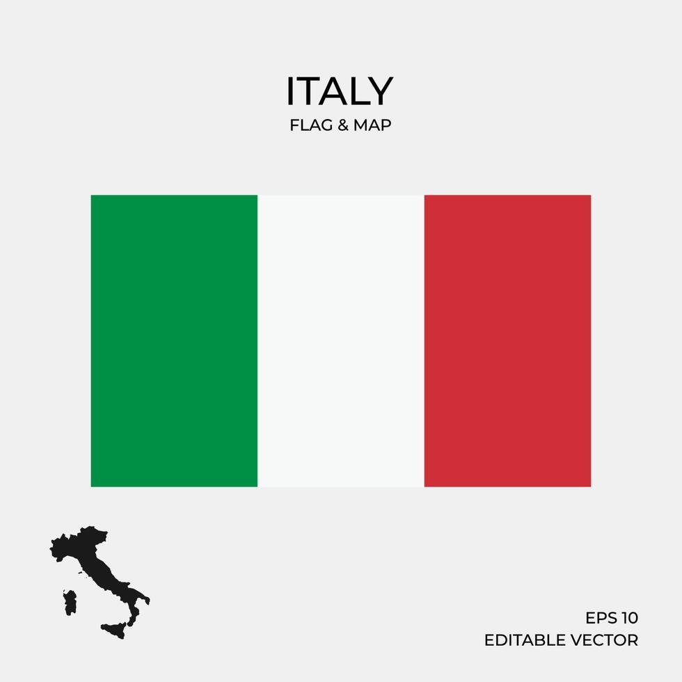 Italy map and flag vector