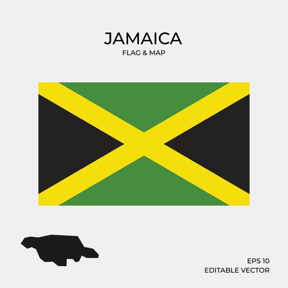 Jamaica map and flag vector