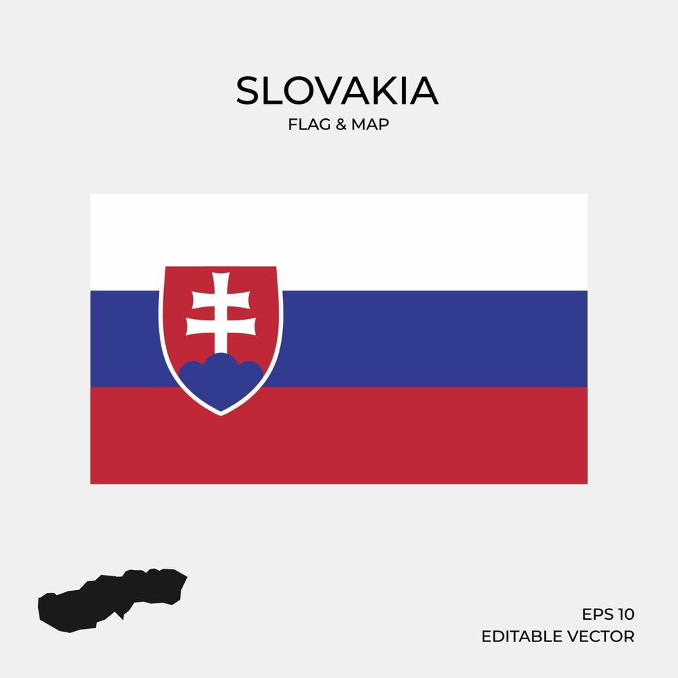 eslovaquia mapa y bandera vector