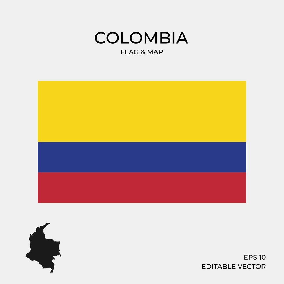 bandera de colombia y mapa vector