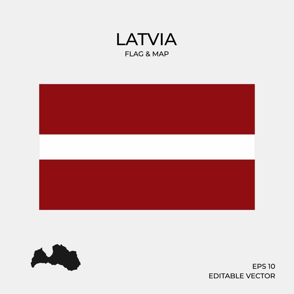 Latvia map and flag vector