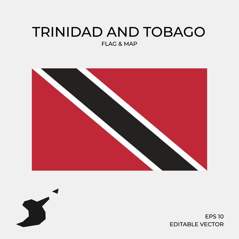 Trinidad and tobago map and flag vector