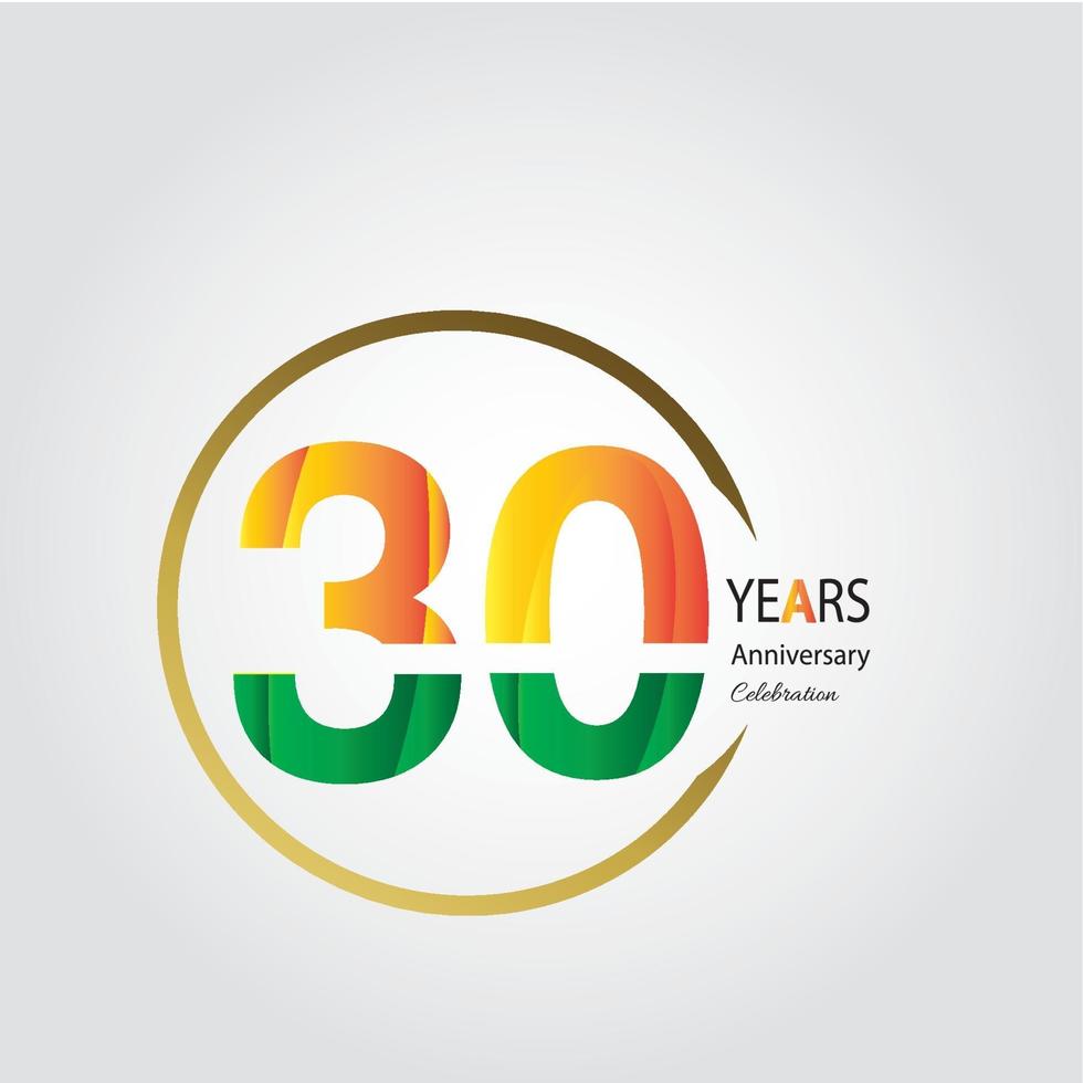 30 años de aniversario dorado. diseño de plantilla de aniversario para web, juego, cartel creativo, folleto, folleto, revista, tarjeta de invitación - vector