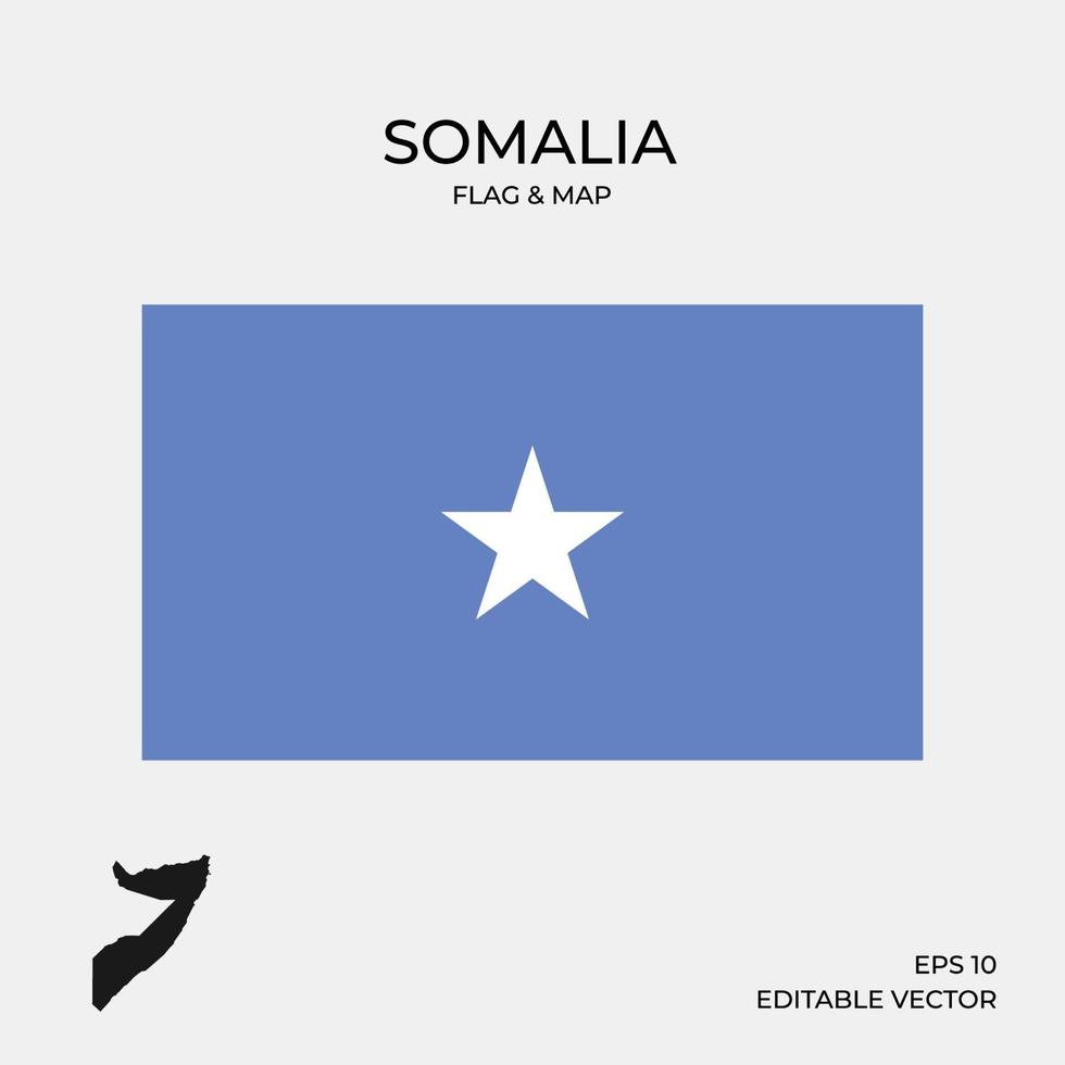 mapa y bandera de somalia vector