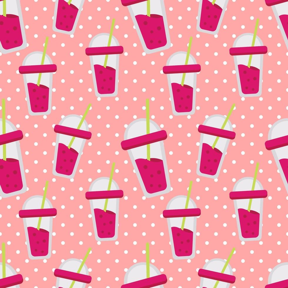 strawberry juice seamless pattern illustration vector