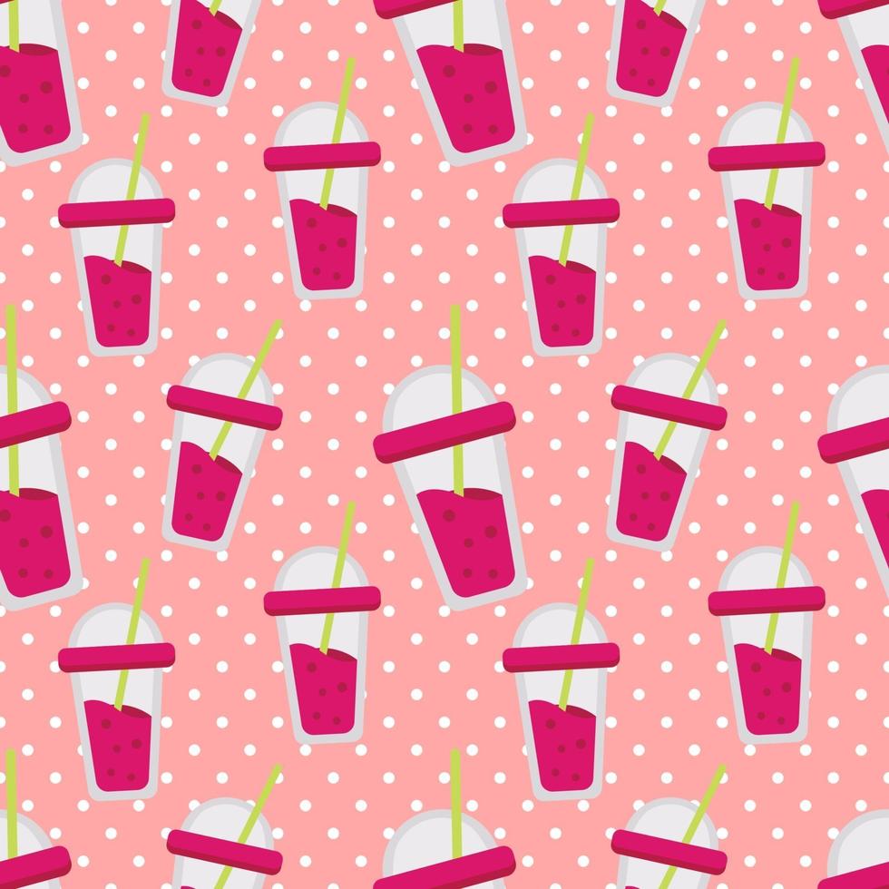 strawberry juice seamless pattern illustration vector