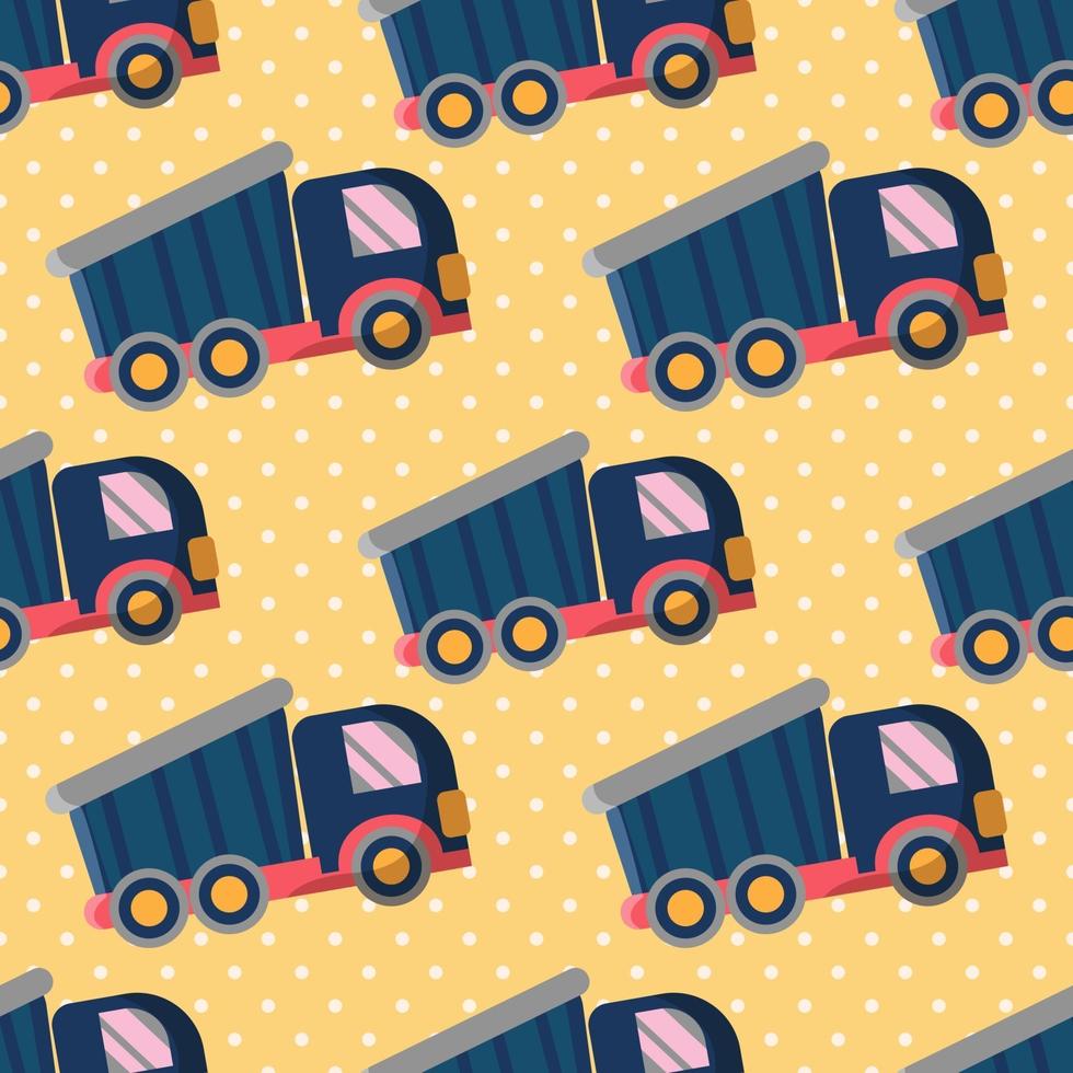 truck toy seamless pattern illustration vector