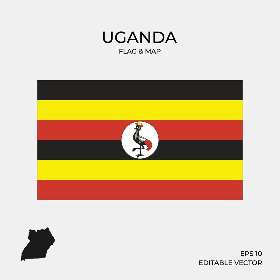 Uganda map and flag vector