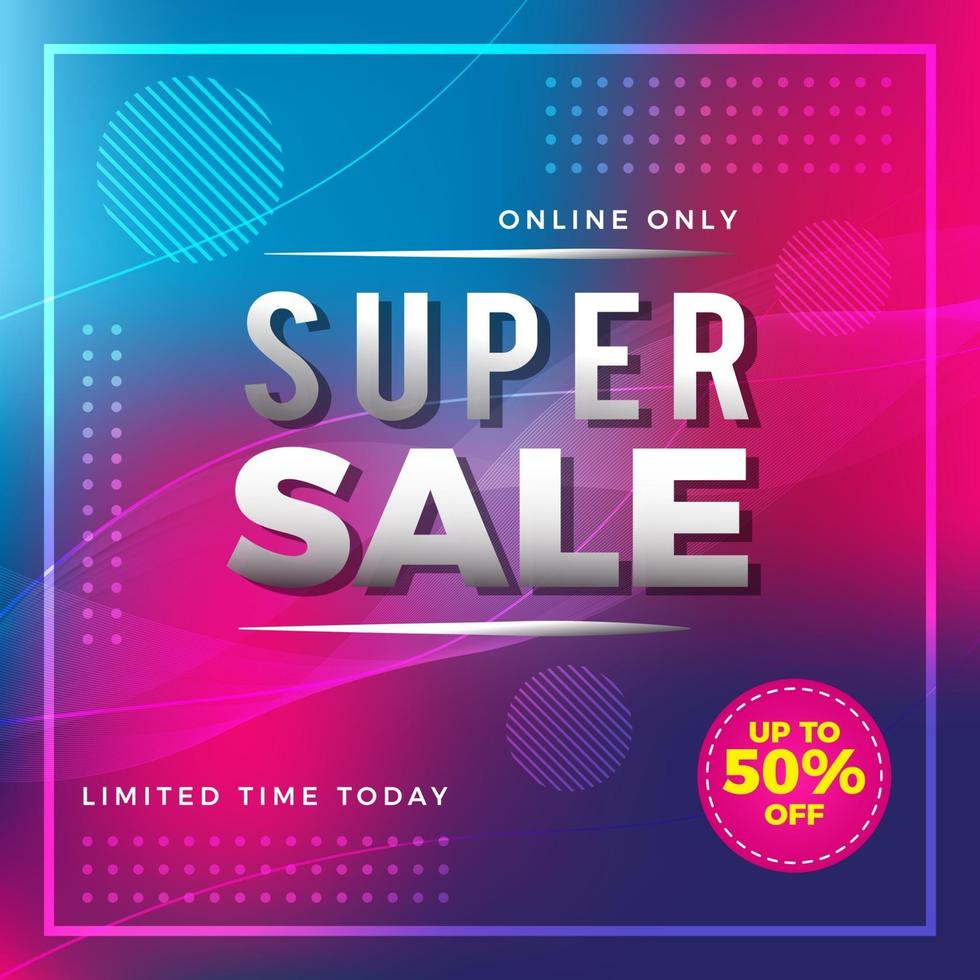 super sale flyer or social media banner template vector