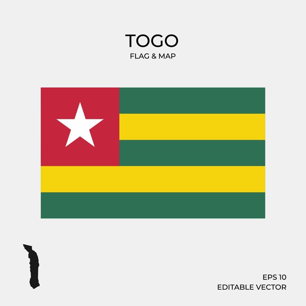 Togo flag and map vector