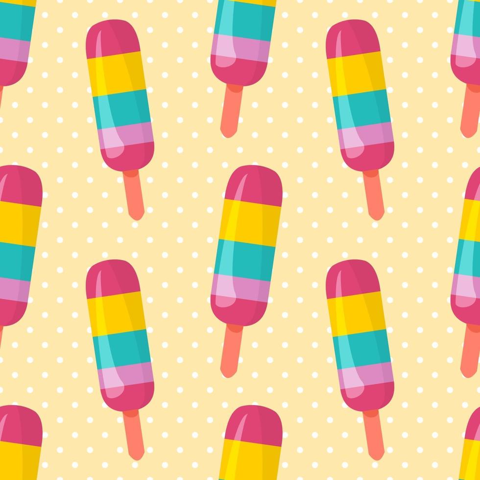 ice cream stick seamless pattern illustration vector
