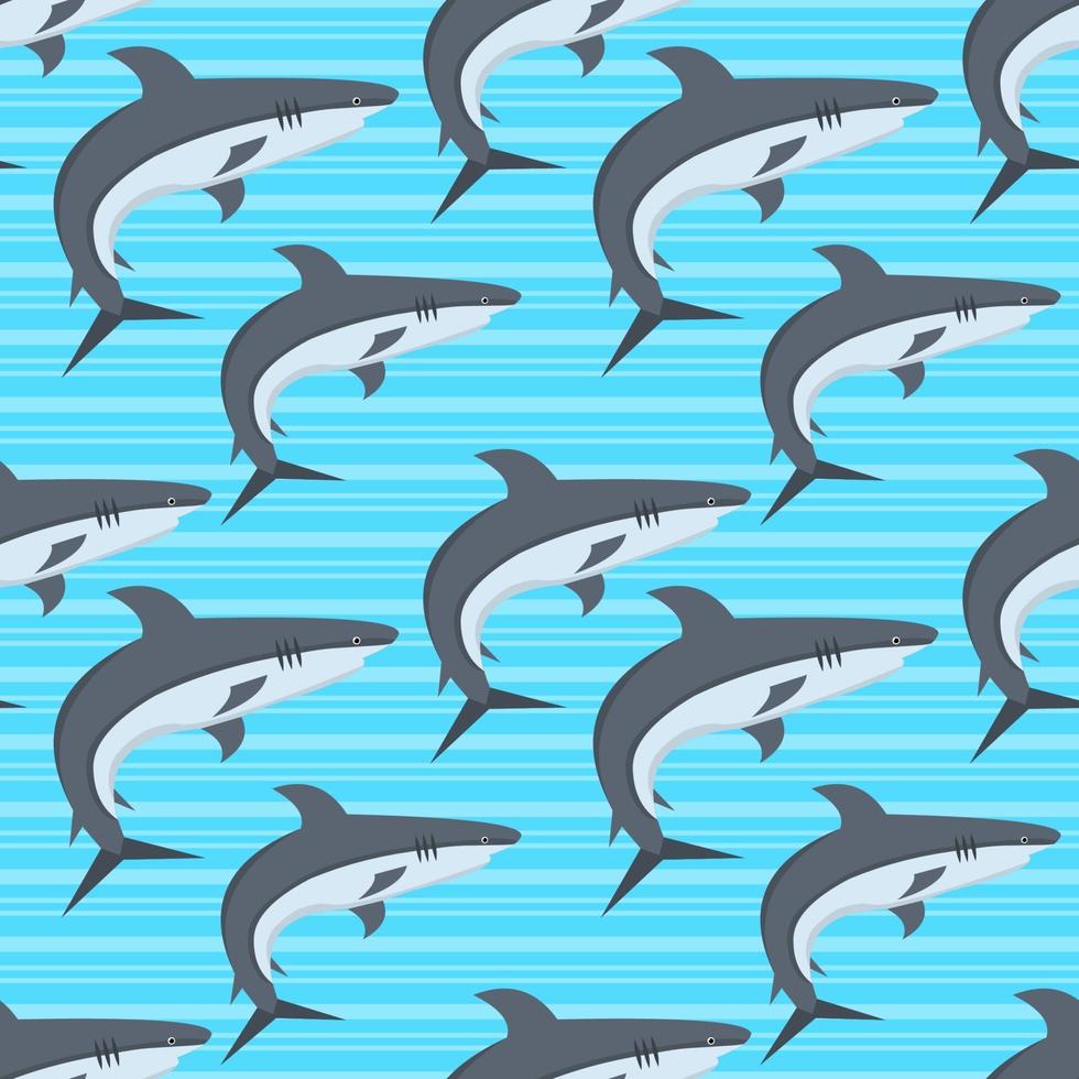 shark fish seamless pattern illustration vector