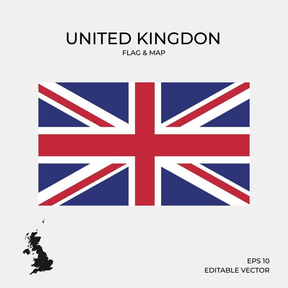 United kingdom flag and map vector
