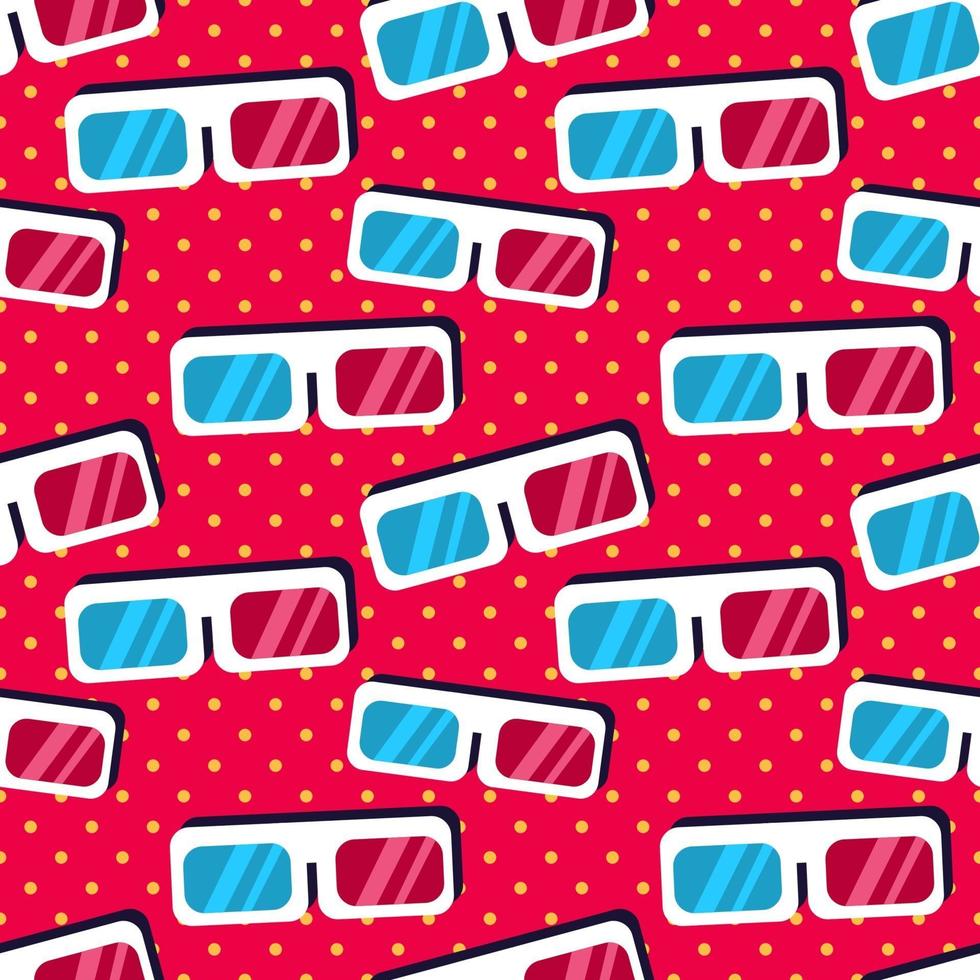 3d glasses seamless pattern illustration vector