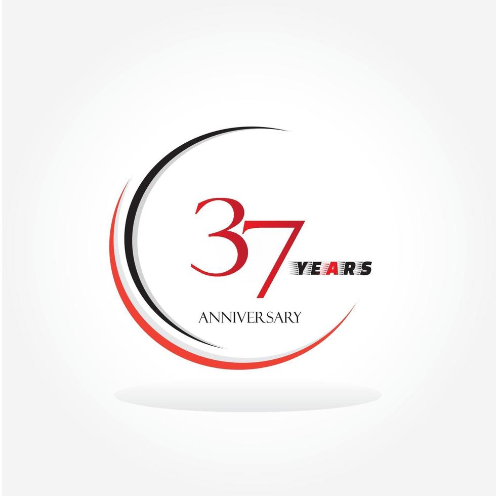 years anniversary linked logotype with red color isolated on white background for company celebration event vector