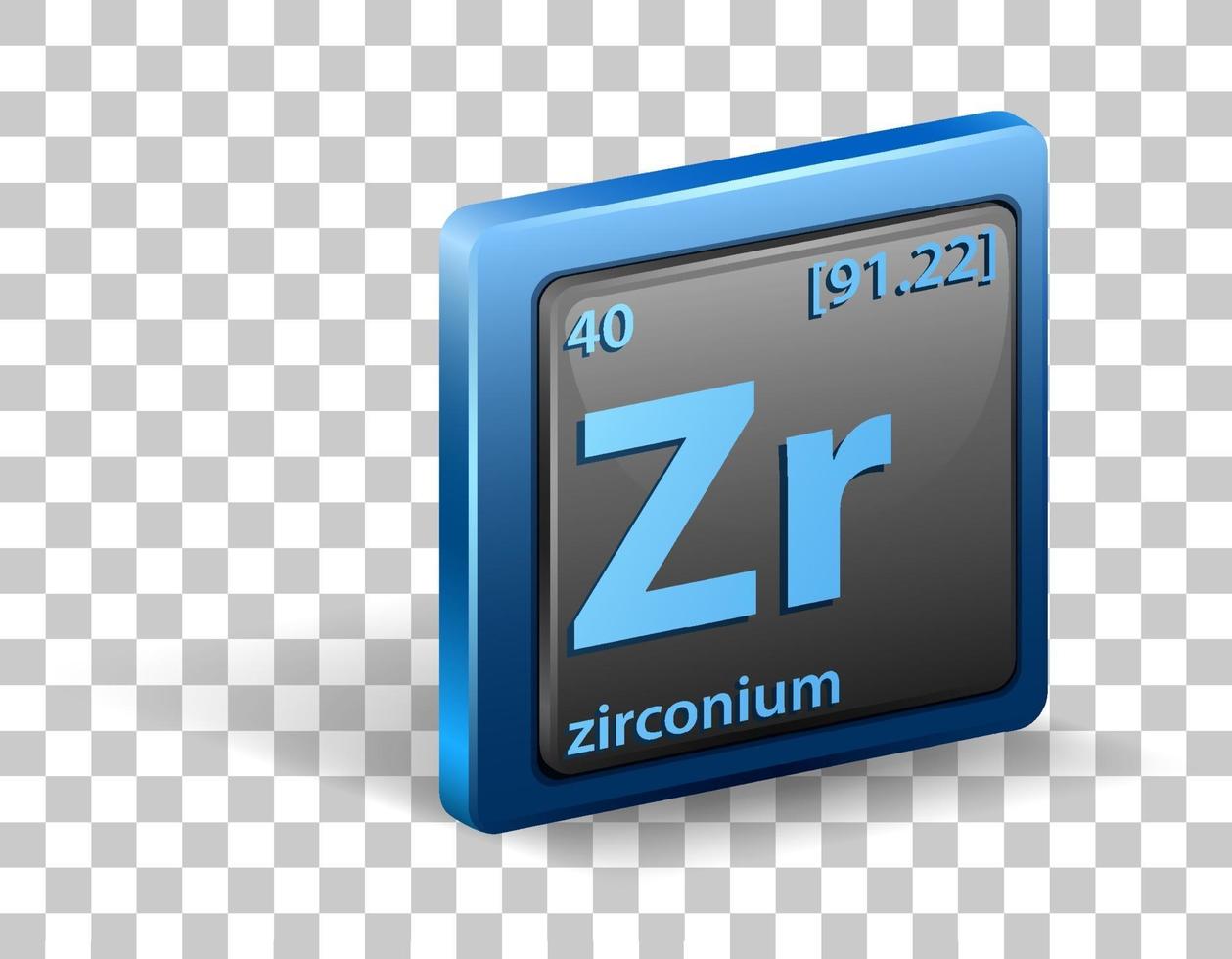 Zirconium chemical element vector