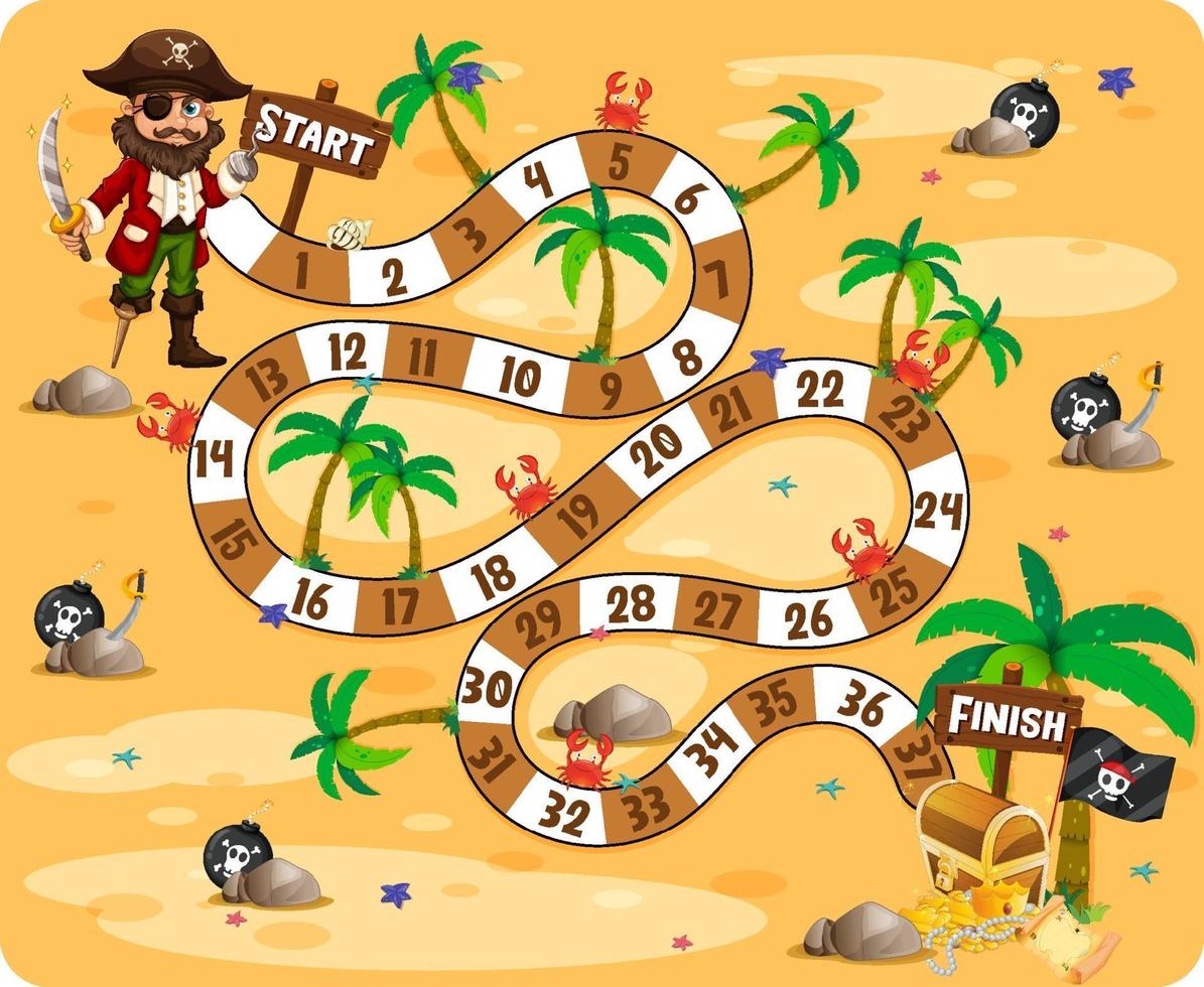 Path board game pirate theme vector