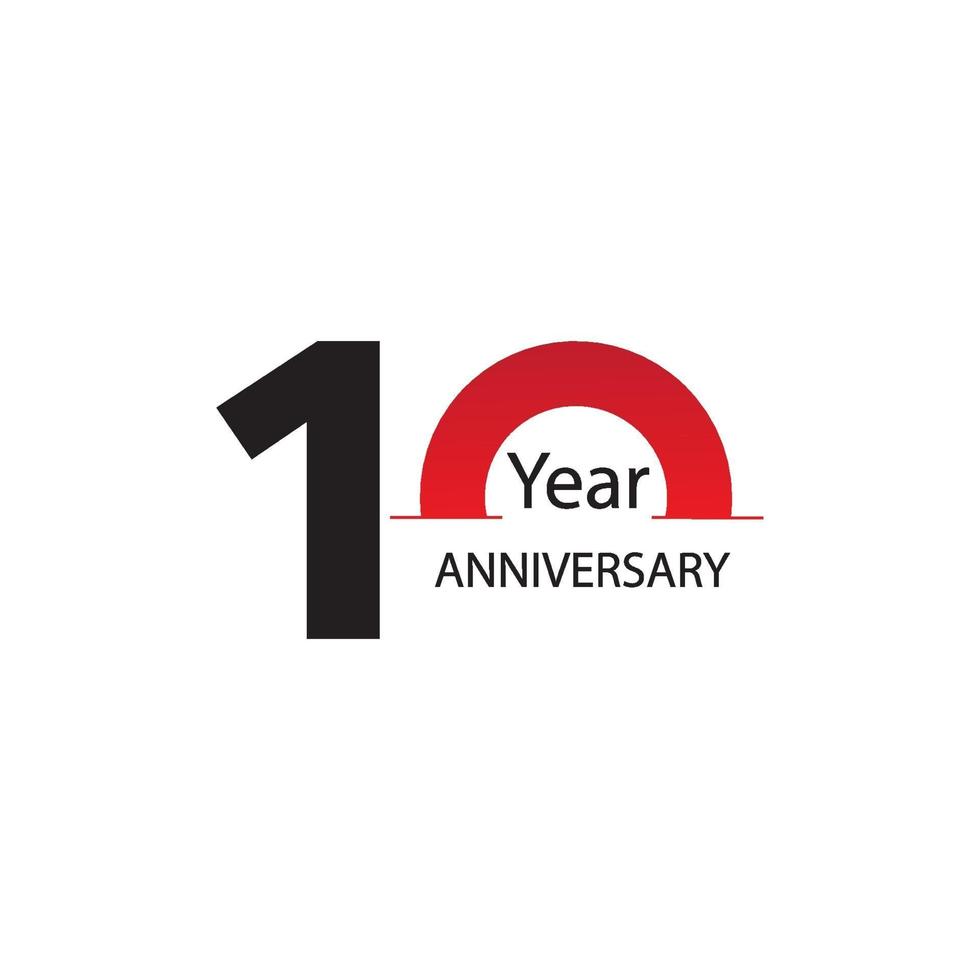 Year Anniversary Logo Vector Template Design Illustration white and red