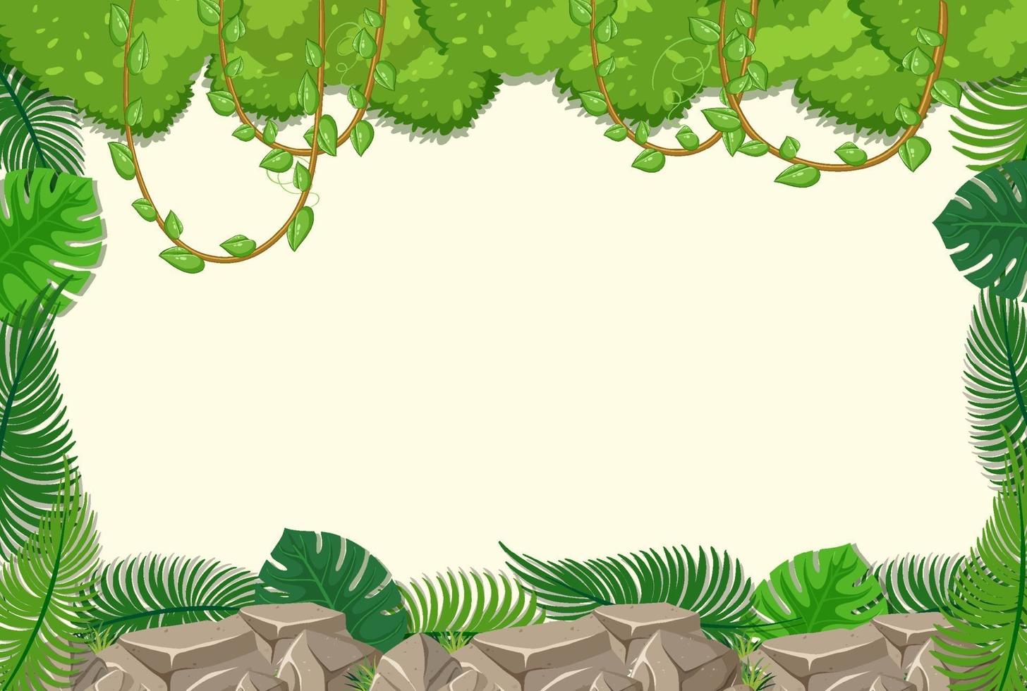 Empty background with jungle tree elements vector