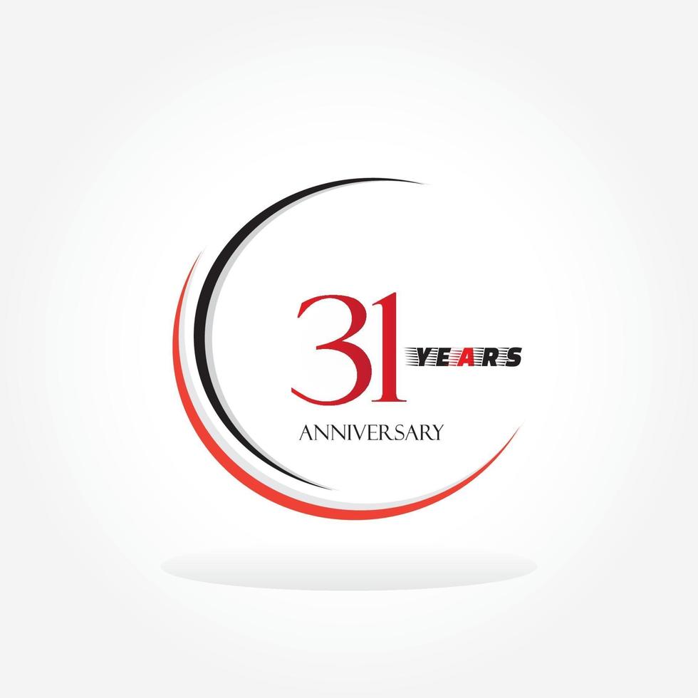 years anniversary linked logotype with red color isolated on white background for company celebration event vector