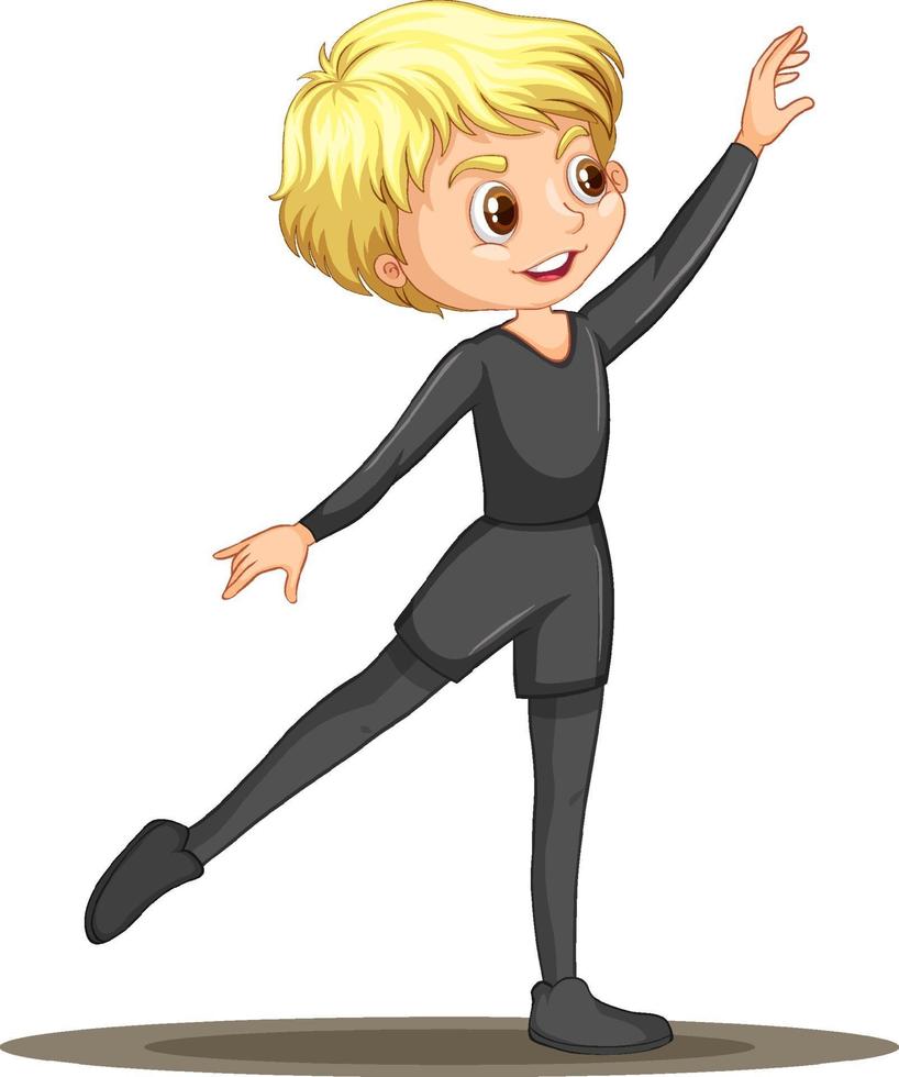 Boy ballet dancer cartoon character isolated vector