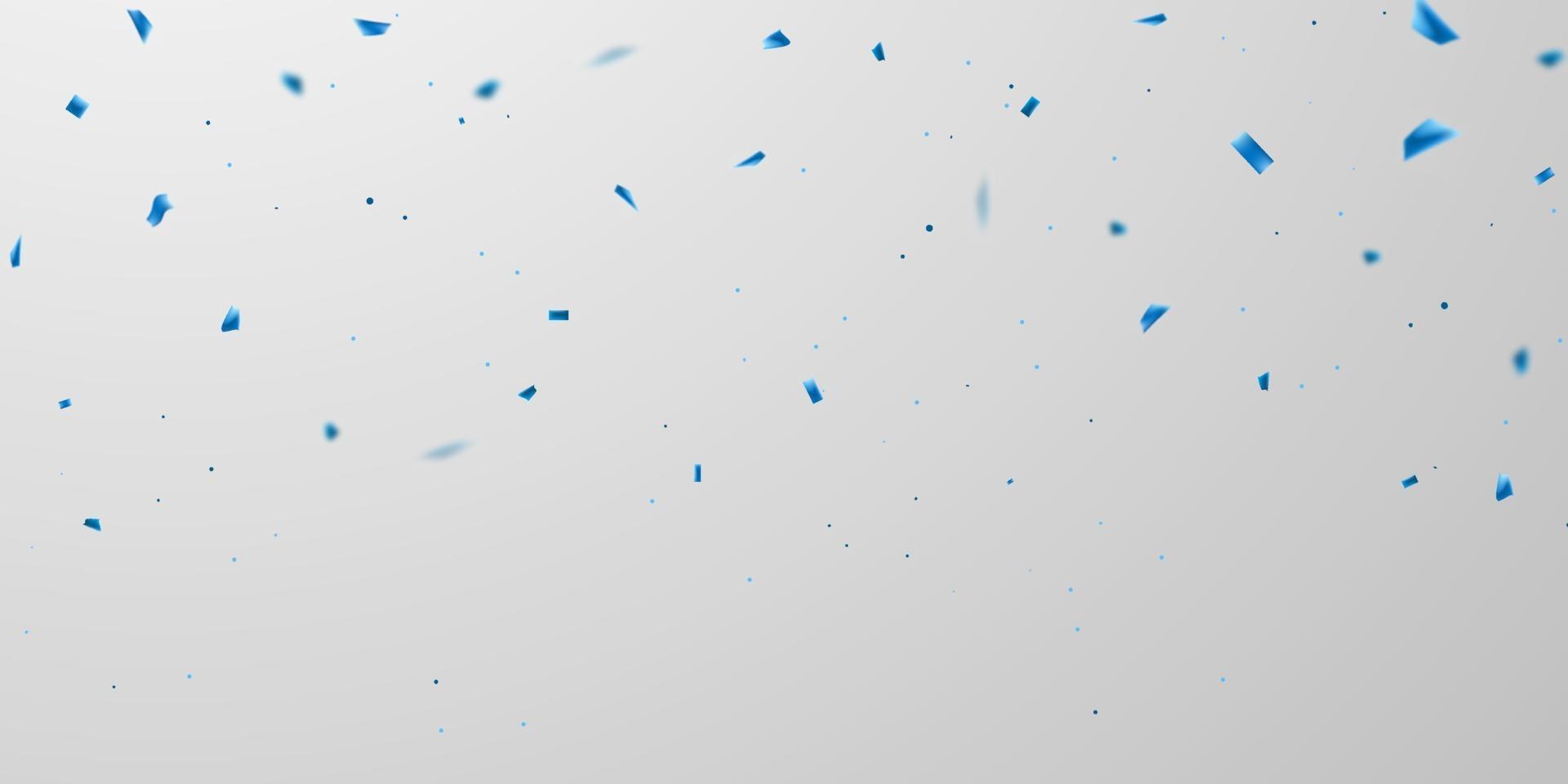 plantilla de fondo de celebración con cintas de confeti azul. tarjeta rica de saludo de lujo. vector