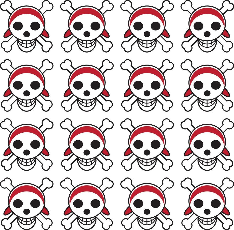 Cute skull pattern with white background vector