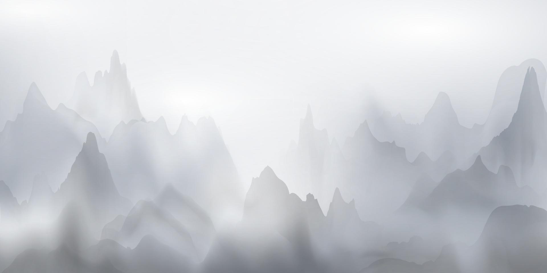 tinta china y agua pintura de paisaje feliz año nuevo chino banner tarjeta vector