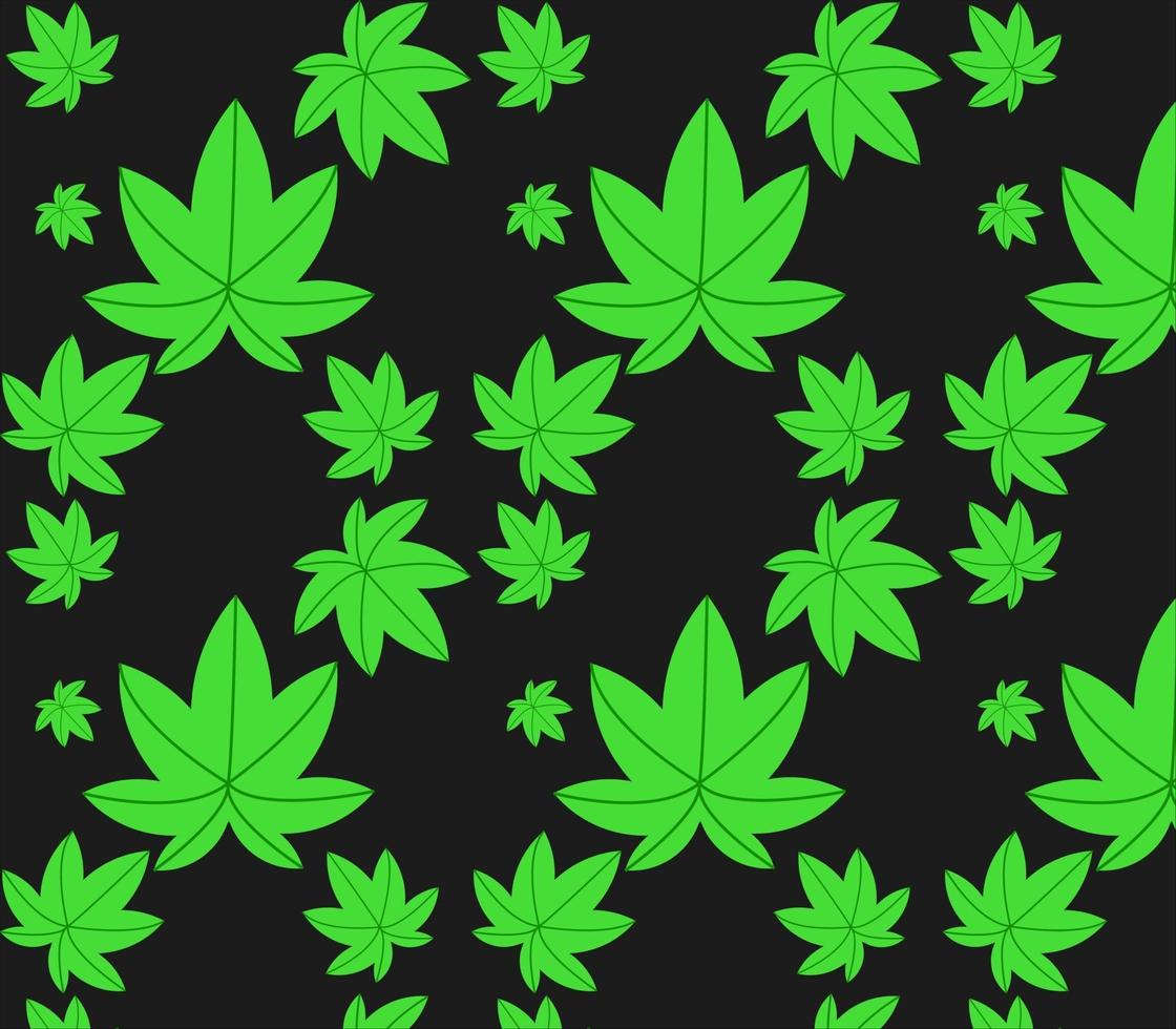 El diseño del vector del patrón de cannabis es ideal para envolver regalos, materiales impresos